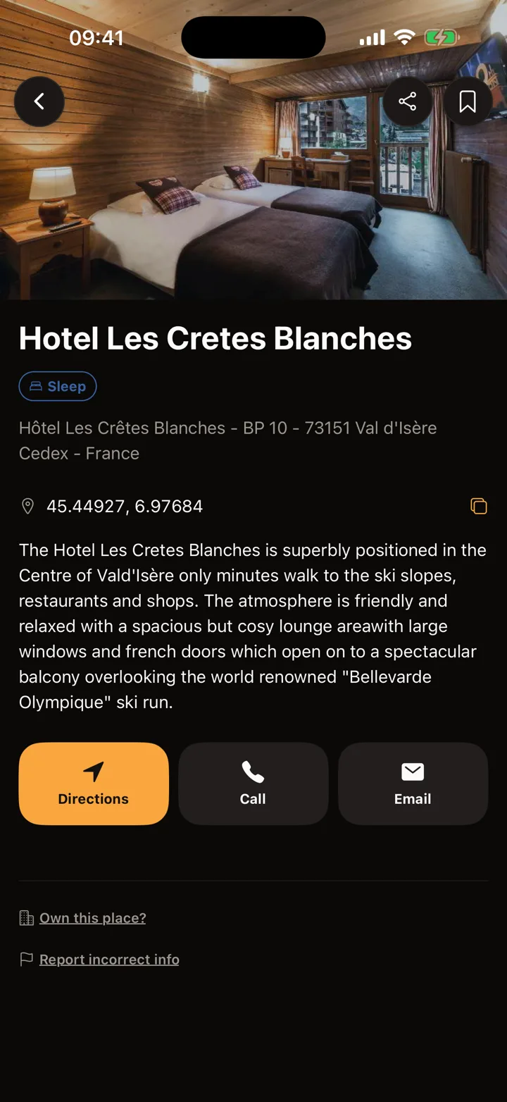Motonest nest detail: Hotel Les Cretes Blanches