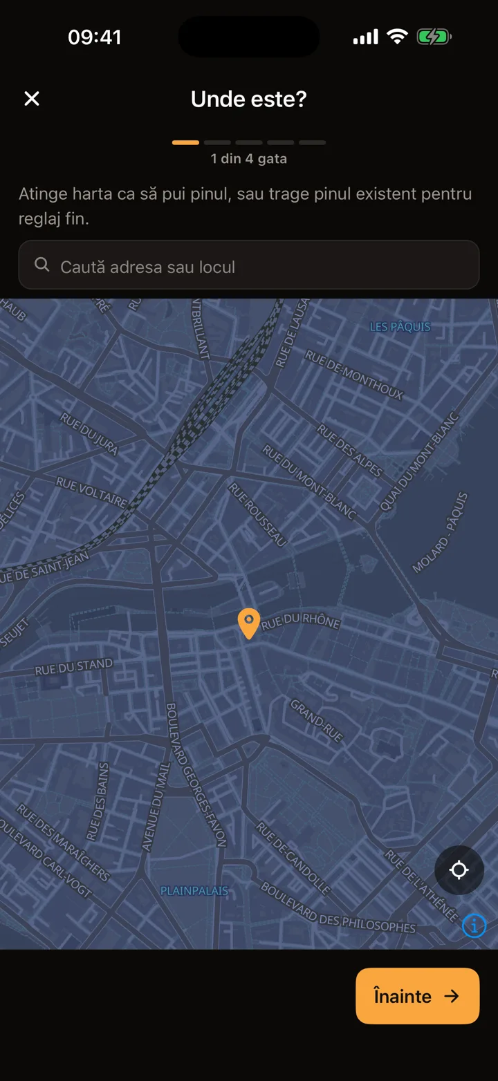 Motonest in-app screen to suggest a new nest for other riders