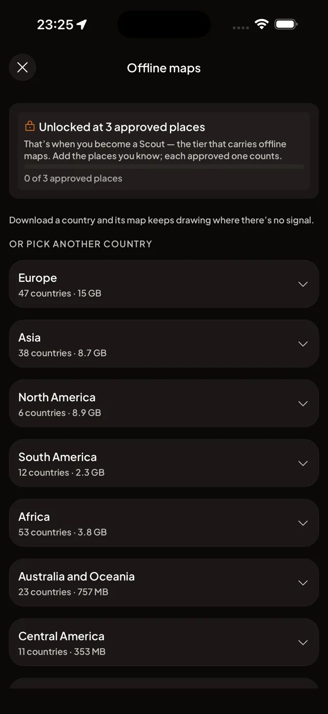Offline maps, unlocked by what you add.