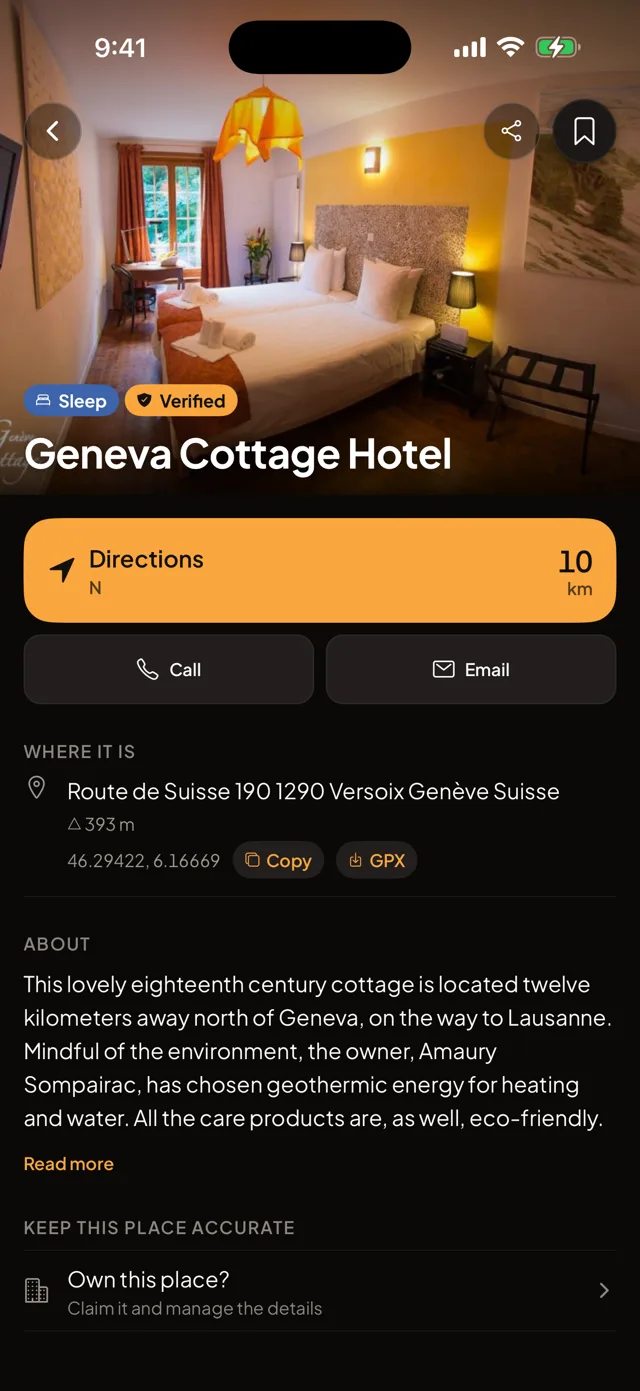 Motonest place detail screen