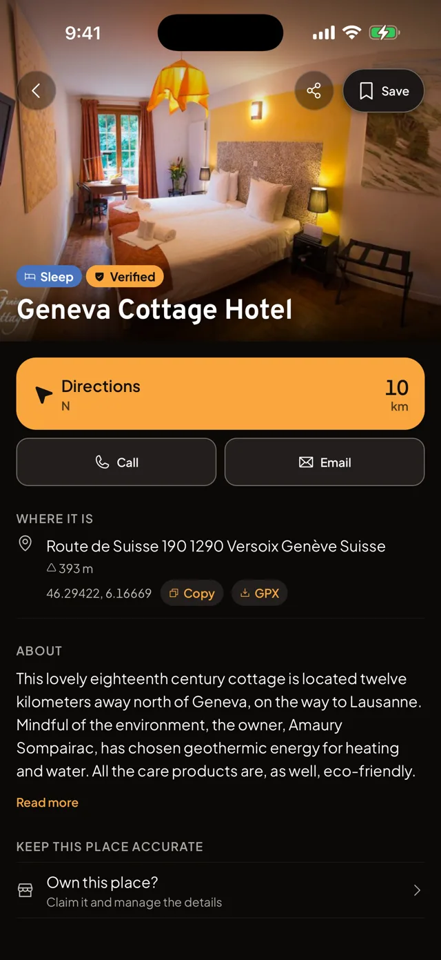 Motonest place detail screen